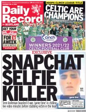 Daily Record front page for 12 May 2022