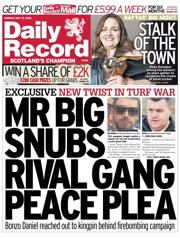 Daily Record front page for 12 May 2025
