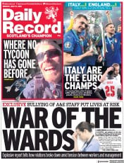 Daily Record (UK) Newspaper Front Page for 12 July 2021