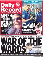 Daily Record (UK) Newspaper Front Page for 12 July 2021