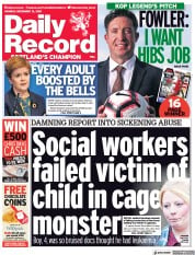 Daily Record (UK) Newspaper Front Page for 13 December 2021