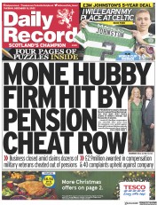 Daily Record (UK) Newspaper Front Page for 13 December 2022