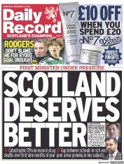 Daily Record front page for 13 December 2023