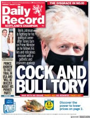 Daily Record front page for 13 January 2022