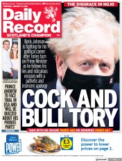 Daily Record (UK) Newspaper Front Page for 13 January 2022