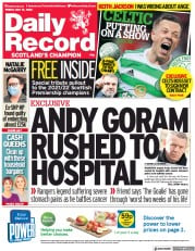 Daily Record front page for 13 May 2022