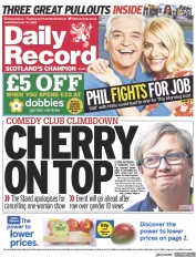 Daily Record front page for 13 May 2023