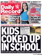 Daily Record (UK) Newspaper Front Page for 13 June 2022