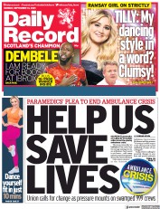 Daily Record (UK) Newspaper Front Page for 13 September 2021