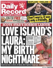 Daily Record front page for 13 September 2023