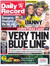 Daily Record (UK) Newspaper Front Page for 14 December 2021