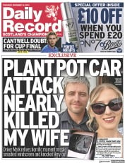 Daily Record front page for 14 December 2023