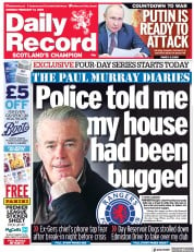 Daily Record (UK) Newspaper Front Page for 14 February 2022
