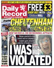 Daily Record front page for 14 March 2025