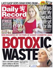 Daily Record front page for 14 April 2025