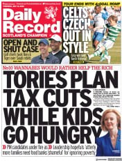 Daily Record (UK) Newspaper Front Page for 14 July 2022