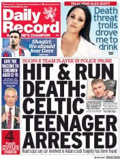 Daily Record (UK) Newspaper Front Page for 14 September 2021