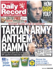 Daily Record front page for 14 September 2023