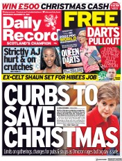 Daily Record (UK) Newspaper Front Page for 15 December 2021