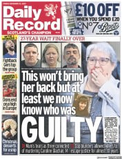 Daily Record front page for 15 December 2023