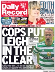 Daily Record (UK) Newspaper Front Page for 15 July 2021