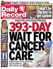 Daily Record front page for 15 July 2025