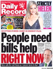 Daily Record (UK) Newspaper Front Page for 15 August 2022