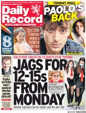 Daily Record (UK) Newspaper Front Page for 15 September 2021
