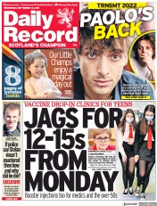 Daily Record (UK) Newspaper Front Page for 15 September 2021