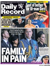 Daily Record front page for 15 September 2022