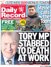 Daily Record (UK) Newspaper Front Page for 16 October 2021