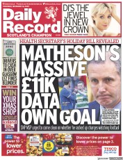 Daily Record front page for 16 November 2023