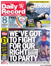 Daily Record (UK) Newspaper Front Page for 16 January 2021