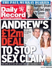 Daily Record (UK) Newspaper Front Page for 16 February 2022
