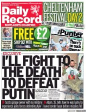 Daily Record (UK) Newspaper Front Page for 16 March 2022