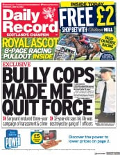 Daily Record front page for 16 June 2022