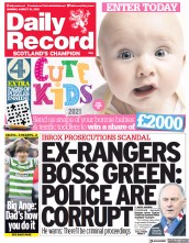 Daily Record (UK) Newspaper Front Page for 16 August 2021