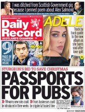 Daily Record (UK) Newspaper Front Page for 17 November 2021