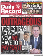 Daily Record (UK) Newspaper Front Page for 17 November 2022