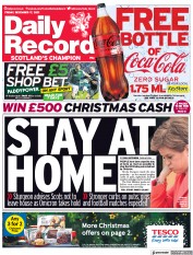 Daily Record (UK) Newspaper Front Page for 17 December 2021