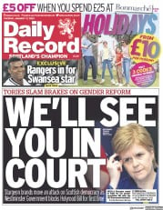 Daily Record front page for 17 January 2023