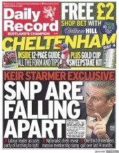 Daily Record (UK) Newspaper Front Page for 17 March 2023