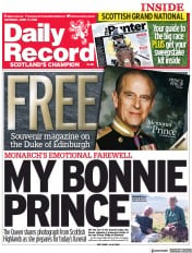 Daily Record (UK) Newspaper Front Page for 17 April 2021
