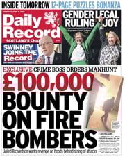 Daily Record front page for 17 April 2025