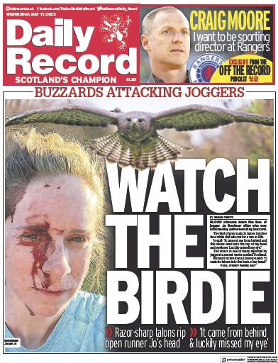 Daily Record Newspaper Front Page (UK) for 17 May 2023
