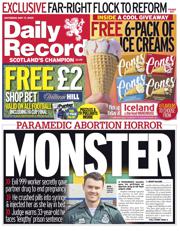 Daily Record front page for 17 May 2025
