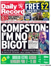 Daily Record (UK) Newspaper Front Page for 17 June 2022