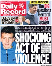 Daily Record (UK) Newspaper Front Page for 18 October 2021