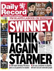 Daily Record front page for 18 March 2025
