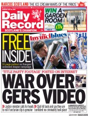 Daily Record (UK) Newspaper Front Page for 18 May 2021